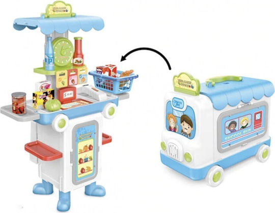 Set supermarket pentru copii Zola 2 în 1 Bus-supermarket