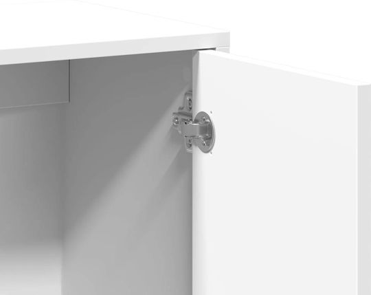 Дървен Бял Офисен Шкаф 60x31x70см