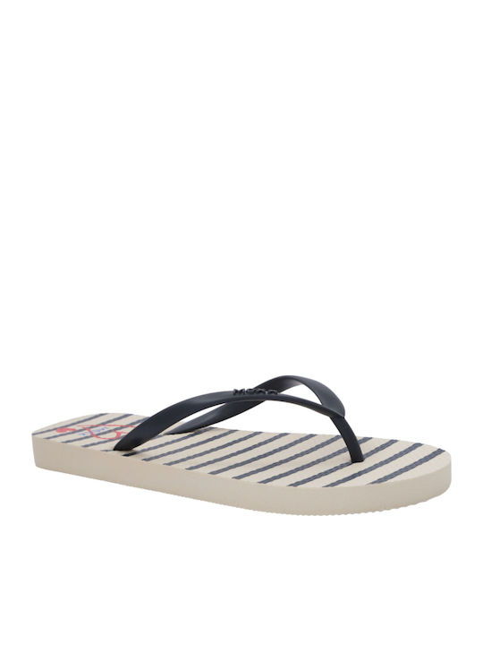 Women's Flip Flops Ecru/Blue