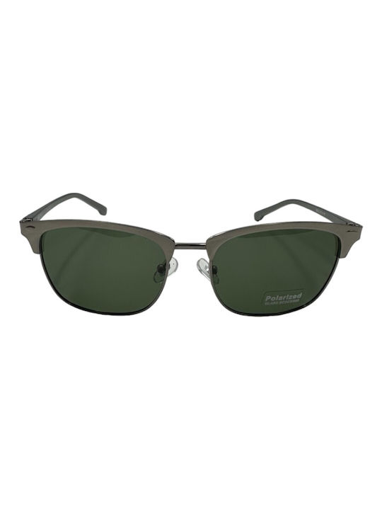 V-store Sunglasses with Gray Frame and Green Polarized Mirror Lens POL80504-04