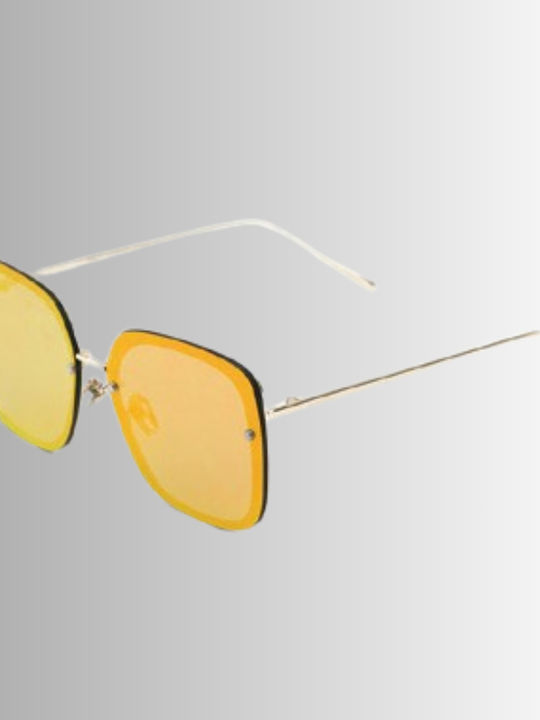 V-store Women's Sunglasses with Gold Metal Frame and Yellow Lens 20.520YELLOW