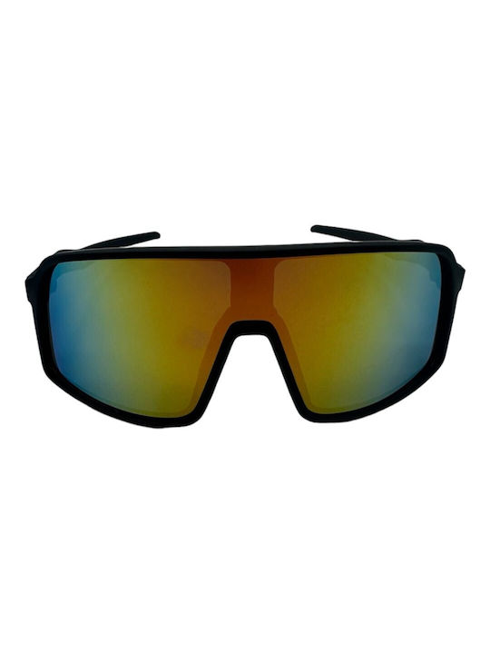 V-store Sunglasses with Black Plastic Frame and Multicolour Mirror Lens 1009-02