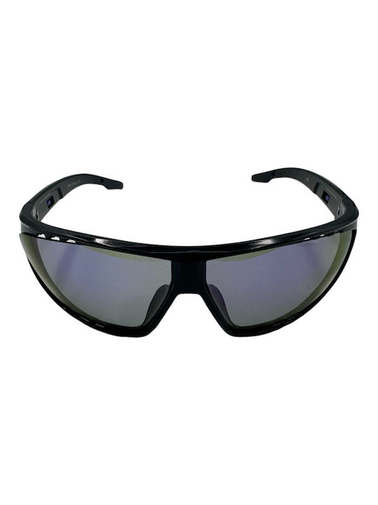 V-store Men's Sunglasses with Black Plastic Frame and Black Lens 130-02