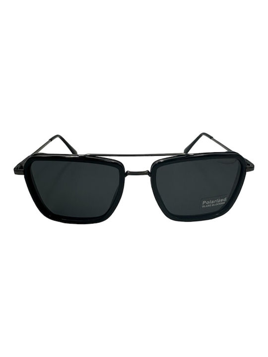 V-store Men's Sunglasses with Black Frame and Black Polarized Mirror Lens POL9014BLACK