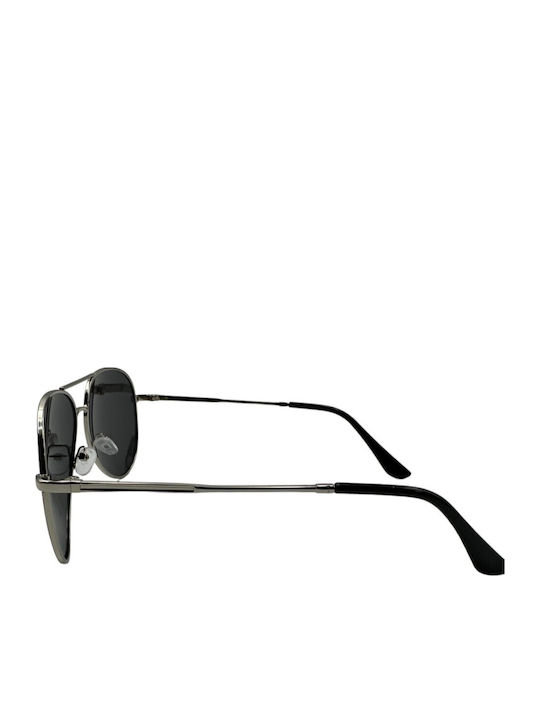 V-store Unisex Sunglasses with Gold Metal Frame and Black Polarized Mirror Lens