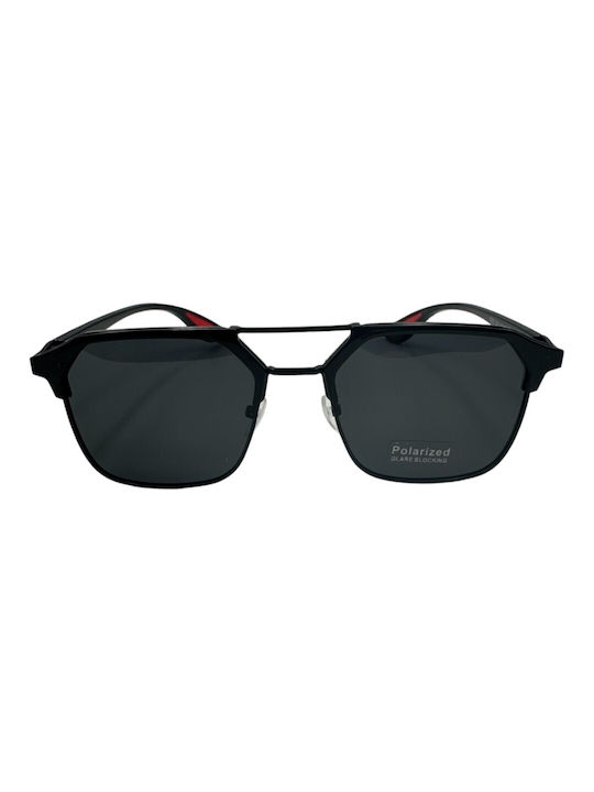 V-store Sunglasses with Black Frame and Black Polarized Mirror Lens POL8360-01