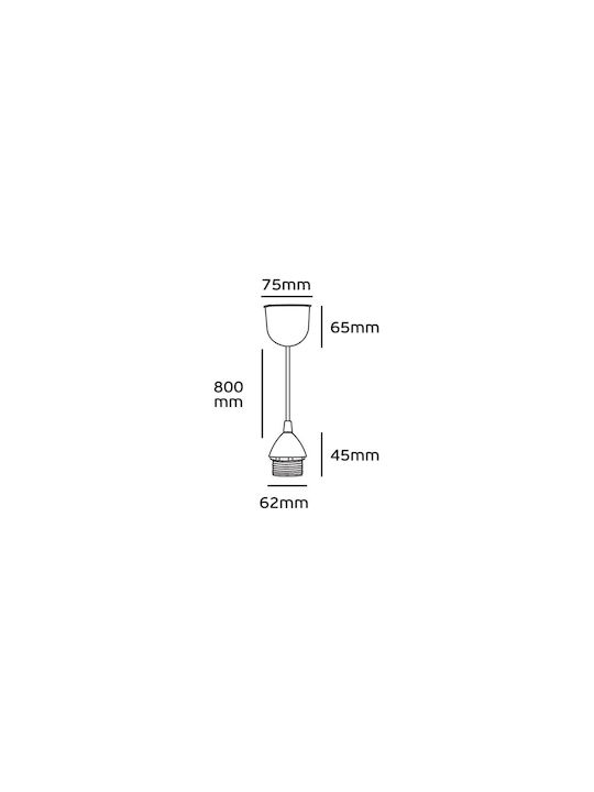 VK Lighting Hängende Deckenleuchte für Fassung E27 Gray