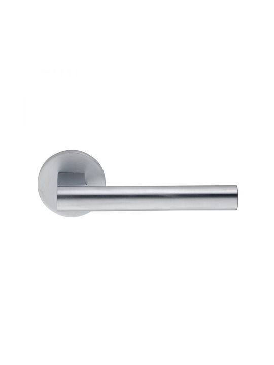 Door Handle Rosette 2181 Zogometal Chrome Matte Cylinder Lock Type Left Piece Rosette Escutcheon Zogometal Alloy