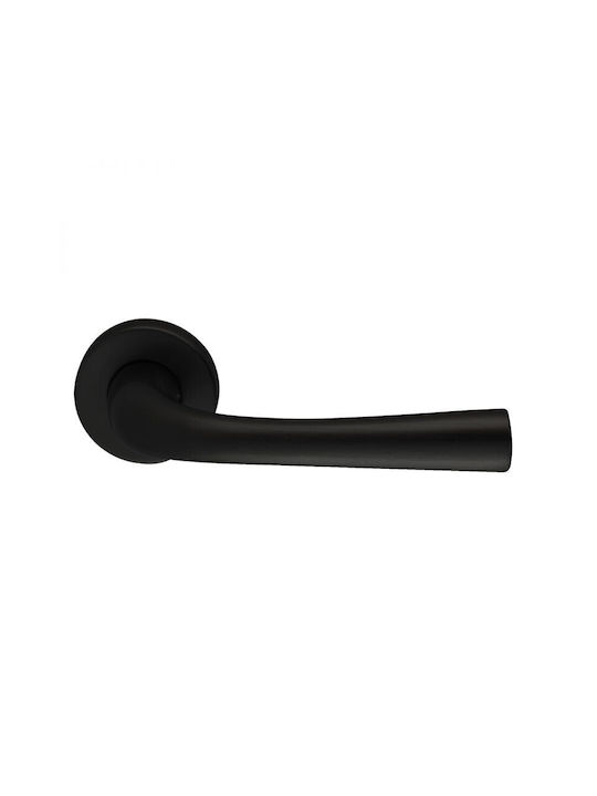 Door Handle Rose 2361 Rosette Zogometal Cylinder Lock Type Right Piece Black Escutcheon Rosette Zogometal Alloy