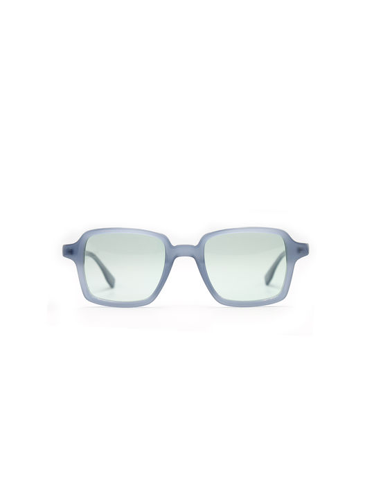 Leonidas Sunglasses with Blue Plastic Frame and Green Gradient Lens 105112-C4-49