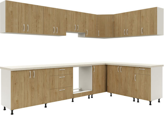 Karo Dulap de podea Lemn Natural/alb 40x50x80buc