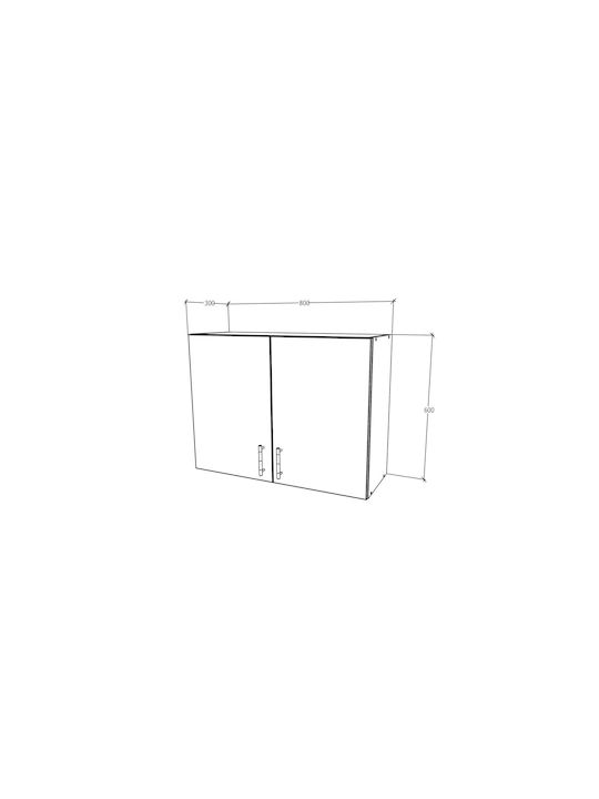 Karo Cabinet Wall Alb 80x30x60cm