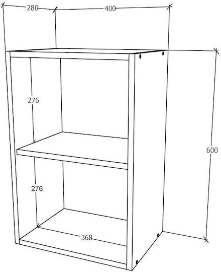 Schrank Wand Antracit/alb 40x30x60Stück