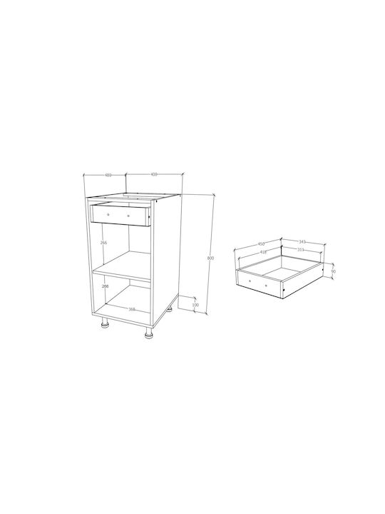 Karo Επιδαπέδιο Ντουλάπι Alb 40x50x80εκ.