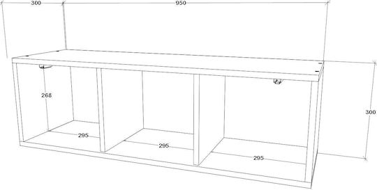 Kos Hängeschrank Wohnzimmer aus MDF Weiß 30x30x95cm