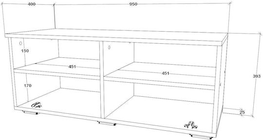 Έπιπλο Τηλεόρασης Kos Μπεζ Μ95xΠ40xΥ39cm