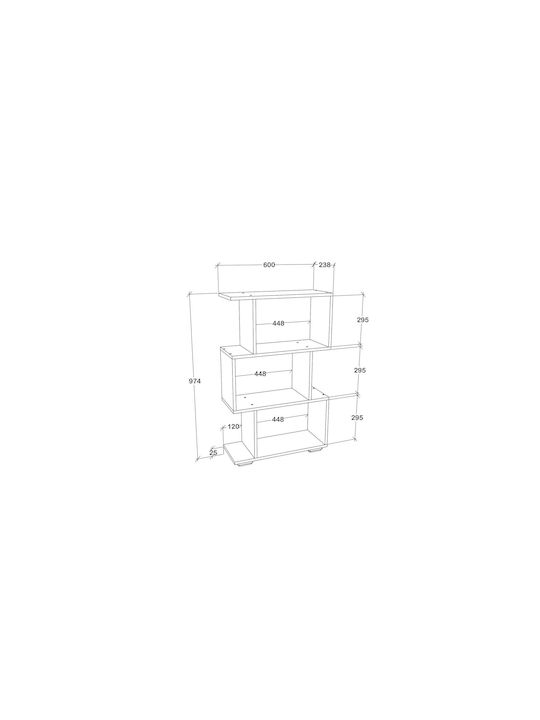 Ράφι Τοίχου Tokyo White 60x24x97εκ.
