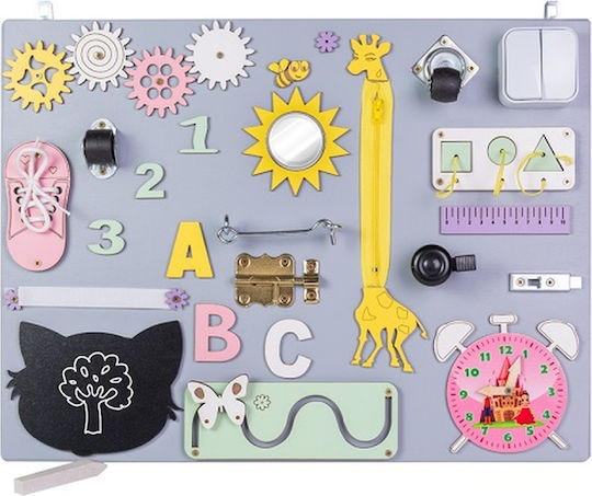 Sensory Board Montessori Joc Educațional de Învățare a Orei din Lemn