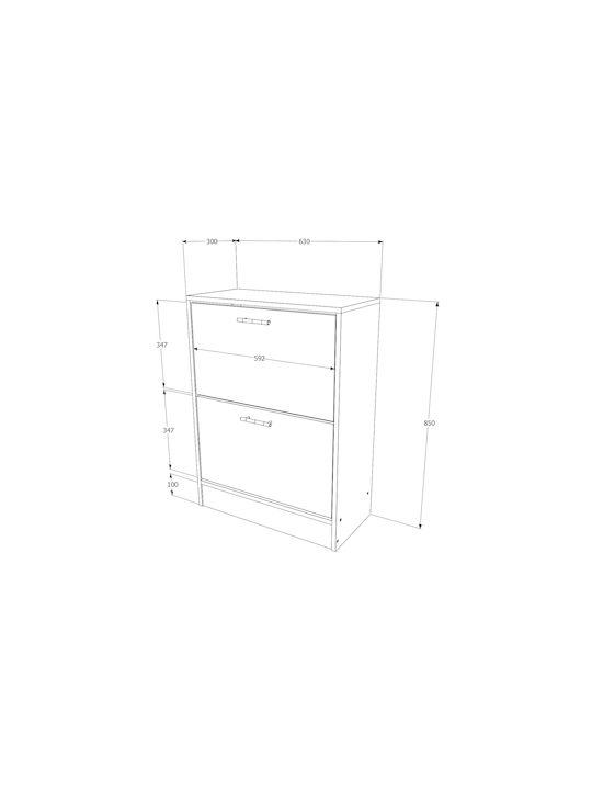 Rin Wooden Shoe Organizer White 63x30x85cm