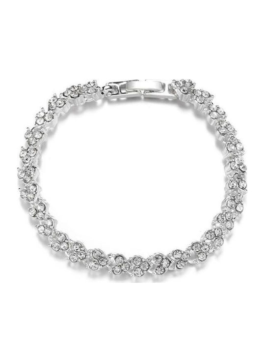 Tennis Bracelet Semiprecious Stones Zirconia 18 Cm Silver Tennis Bracelet Semiprecious Stones Zirconia 18 Cm Silver