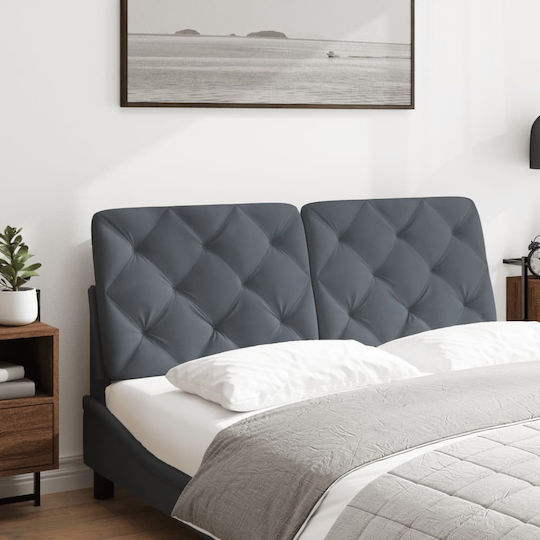 vidaXL Stoff-Kopfstütze Für Bett Dunkelgrau 142x48cm
