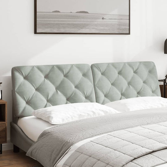 vidaXL Fabric Back Cushion for Bed Headboard Light Gray 182x48cm