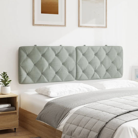 vidaXL Fabric Bed Headboard Pillow Light Gray 162x48cm