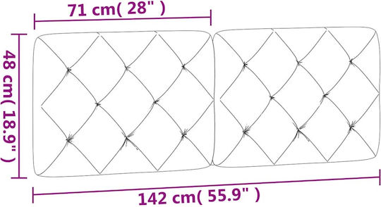 vidaXL Stoff-Kopfkissen Für Bett Rosa 142x48cm