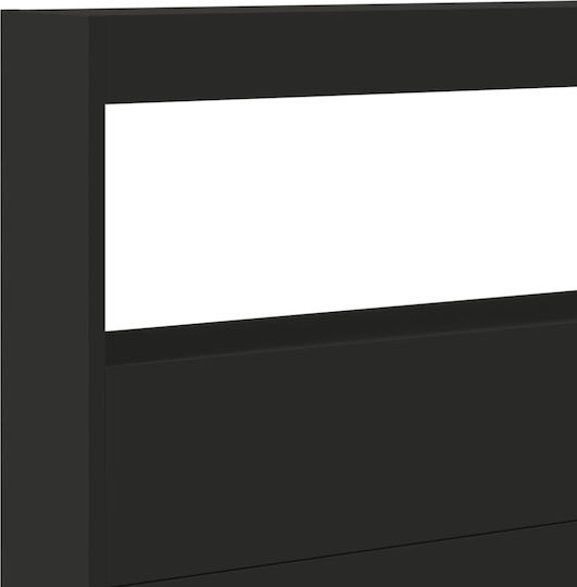 vidaXL Κεφαλάρι Κρεβατιού Ξύλινο Μαύρο 220x102cm