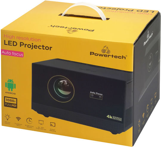 Powertech Proiector LCD Full HD cu Lampă LED cu Wi-Fi și Difuzoare Încorporate PT-1243