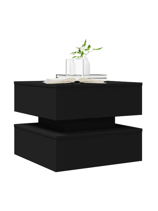 Square Side Wooden Coffee Table Black W50xL50xH40cm