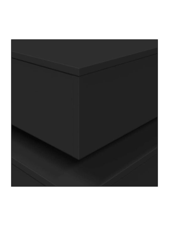 Square Side Wooden Coffee Table Black W50xL50xH40cm