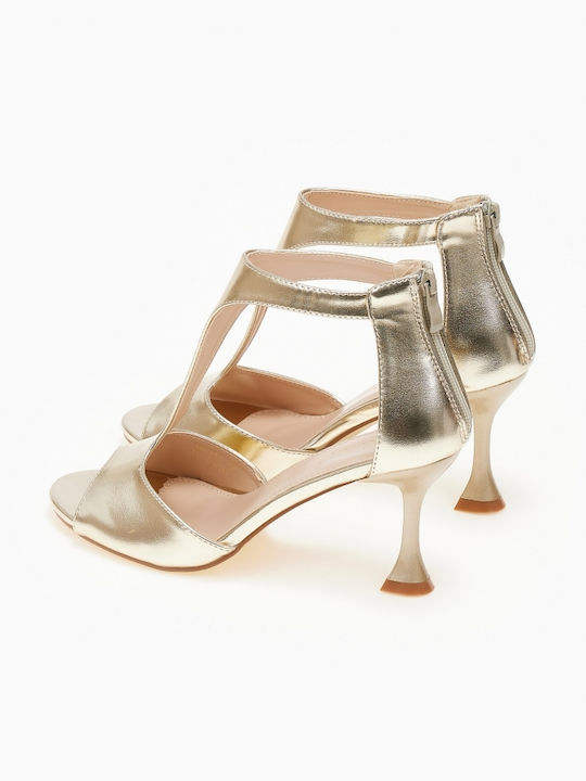 Special Heel Gold Sandals