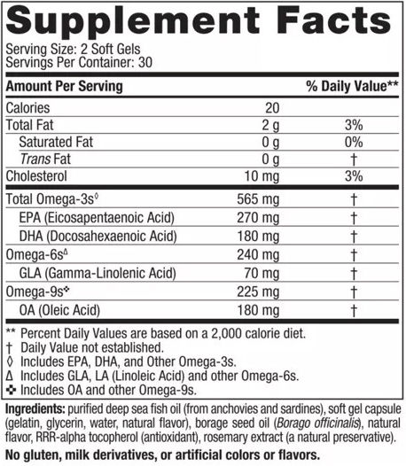 Nordic Naturals Complete Omega Fish Oil 565mg 60 Softgels with Lemon Flavour