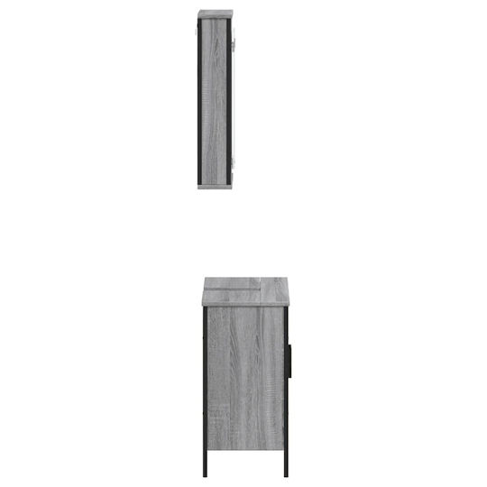 vidaXL Πάγκος με Νιπτήρα & Καθρέπτη Μ42xΒ12xΥ60cm Γκρι