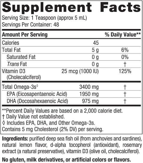 Nordic Naturals Ultimate Omega Xtra Ιχθυέλαιο 3400mg 237ml Λεμόνι