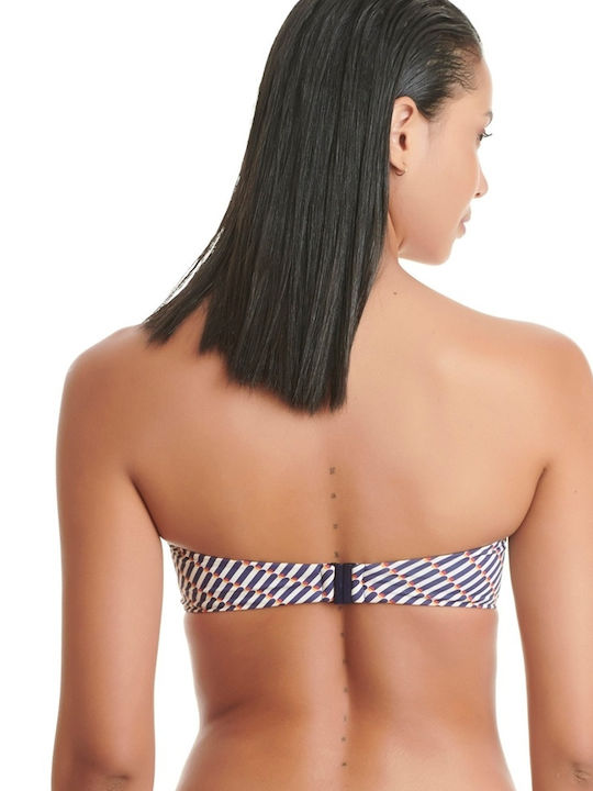 Erka Mare Padded Underwire Bikini Bra Blue Striped