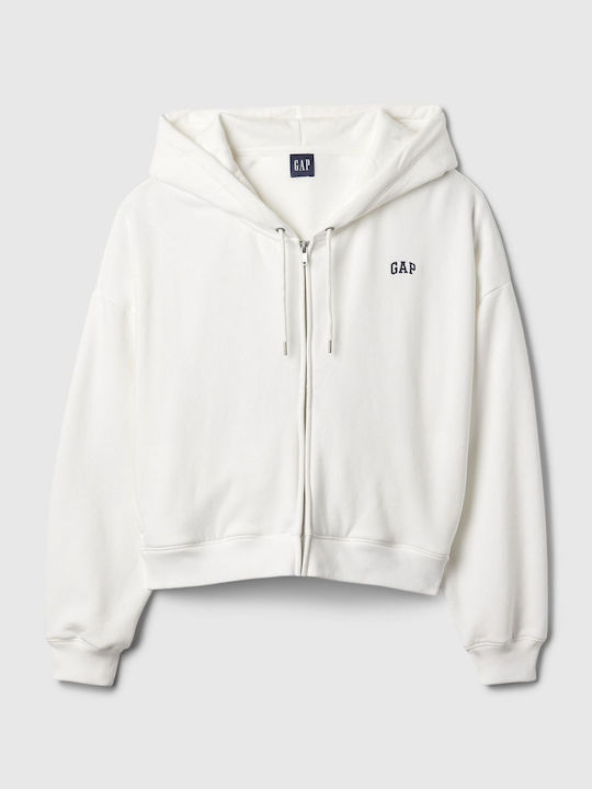 GAP Women's Cropped Hooded Cardigan White