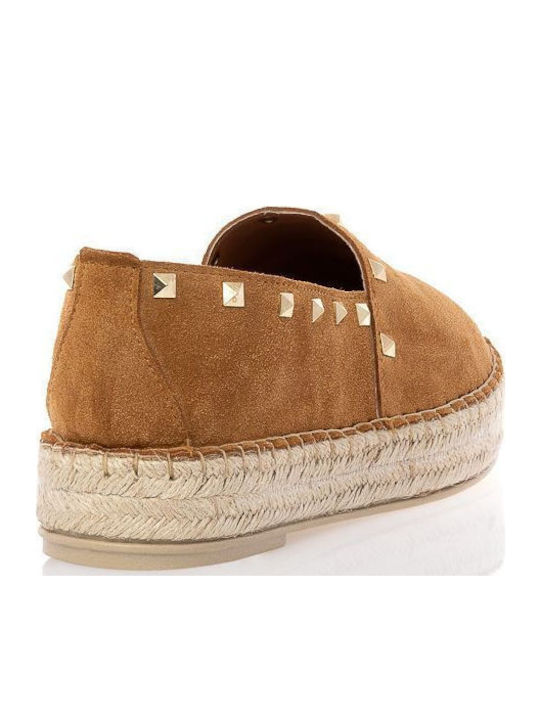 Women's Leather Espadrilles Tabac Brown