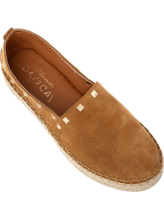 Women's Leather Espadrilles Tabac Brown