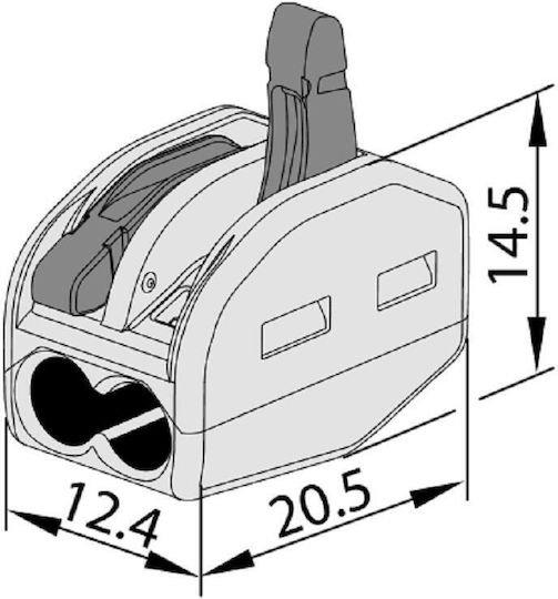 Ανοιγόμενος Σύνδεσμος 2x0.75-4mm Ovo2.5-2 Tracon