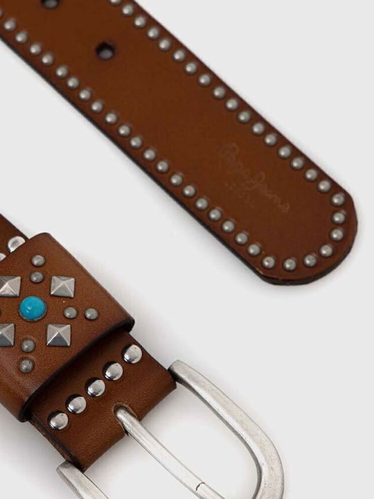 Leather Women's Belt Tabac Brown
