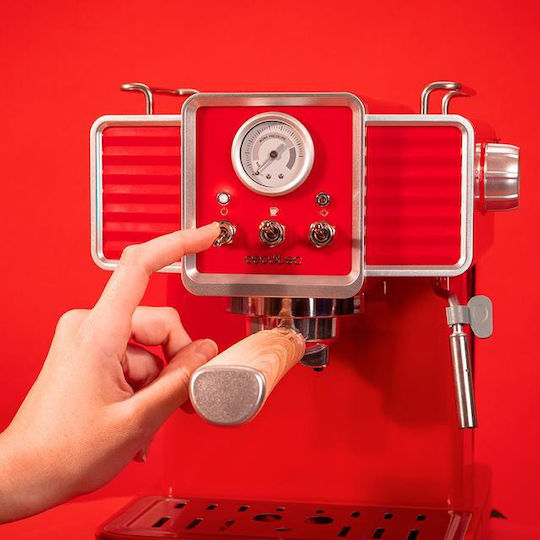 Cecotec Power Espresso 20 Tradizionale Espresso Coffee Machine 1350W Pressure 20bar Light Red 01727