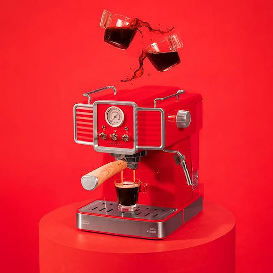Cecotec Power Espresso 20 Tradizionale Espresso Coffee Machine 1350W Pressure 20bar Light Red 01727
