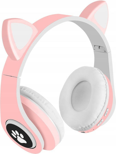 Kitten Ear Bluetooth Wireless On Ear Headphones with 10 hours of Operation Pink