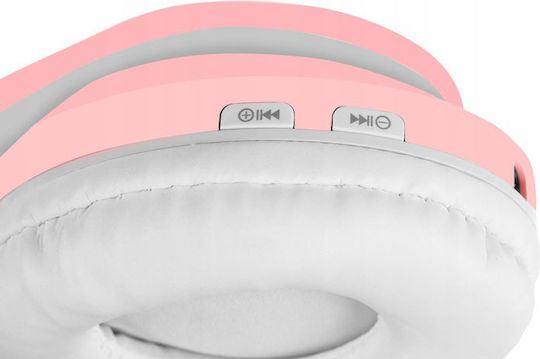 Kitten Ear Bluetooth Wireless On Ear Headphones with 10 hours of Operation Pink