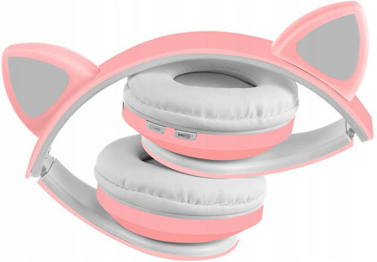 Kitten Ear Bluetooth Wireless On Ear Headphones with 10 hours of Operation Pink