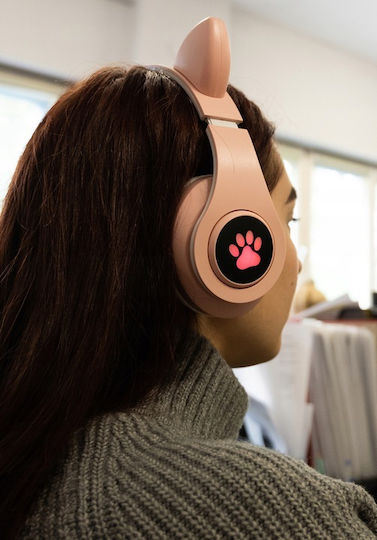 Kitten Ear Bluetooth Wireless On Ear Headphones with 10 hours of Operation Pink