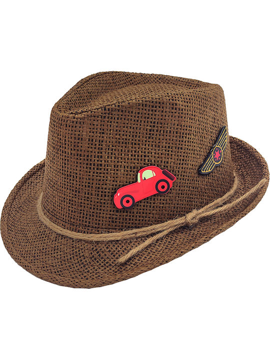 Gift-Me Kinderhut Fedora Stroh Braun