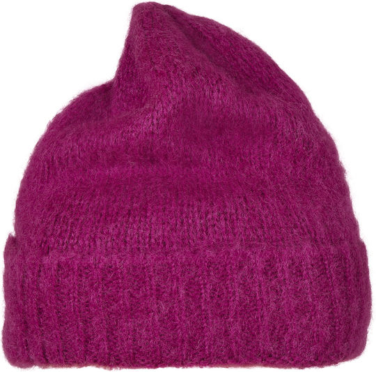 Beanie Unisex Σκούφος με Rib Πλέξη σε Φούξια χρώμα